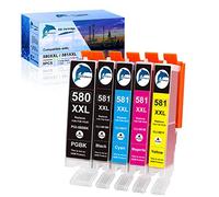 GoToners Cartouches d'encre XXL compatibles avec Canon 580 581 PGI-580 CLI-581 pour Canon Pixma 540 et 541 575 et 576 (580XXL/581XXL Lot de 5)