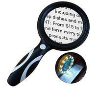 GoToSeeU Loupe de Lecture 13X 2X Loupe Eclairante Rechargeable avec 33 Lumières à LED pour Seniors,Journaux,Artisanat,Inspection,Insectes,Livres et Cartes du Monde Blue et Noir