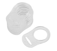 10 pcs Silicone Dummy Clip Adaptateur, Transparent Bébé Sucette Clip Adaptateur Bouton Style Dentition Soulagement Jouets pour Nouveau-Né Infant Toddler Enfants(Transparent)