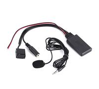 GOTOTOP Adaptateur Bluetooth Mains Libres, AUX Microphone, Focus 6000CD | Connexion 12 Broches Radio, Musique Appels Voiture, Montage Prise Arrière, Compatible Mondeo C-Max, Fil Rouge 12V+ Noir 12V