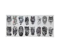 GOTOTOP autocollant de tatouage pour hommes 16 feuilles motif animal autocollant de tatouage temporaire hommes accessoire