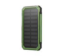 GOTOTOP Banque d'énergie solaire, chargeur de batterie externe portable double USB LED lampe de poche sortie chargeur banque d'alimentation