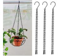 GOTOTOP Chaîne de suspension 3 PCS Jardin Planteur Pot De Fleur Panier De Remplacement En Fer Suspendu Chaîne + Crochets Ensemble