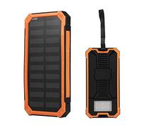 GOTOTOP Chargeur Solaire Externe Solaire Portable 20000 MAh avec 2 Ports de Sortie, 2 Modes de (Solaire + USB) pour Camping Android iOS(Orange)