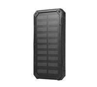 GOTOTOP Chargeur Solaire Externe Solaire Portable 20000 MAh avec 2 Ports de Sortie, 2 Modes de (Solaire + USB) pour Camping Android iOS(Noir)