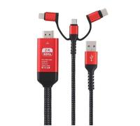 GOTOTOP Convertisseur HDMI 3 en 1 Micro USB / pour iOS / Type-C vers HDMI Câble adaptateur de convertisseur vidéo HD 4K HDTV