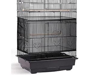 GOTOTOP Couverture Cage Oiseaux, Grande Jupe Cage Oiseaux Universal Nylon Oiseaux Perroquet Cage Graines Catcher Couverture Shell Doux Ventilé pour Perroquet Perruche Ara Inséparable Africain(Noir)