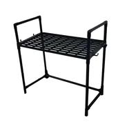 GOTOTOP Étagère de Rangement de Comptoir de Cuisine, Organisateur D'étagère Plus épaisse et Durable pour Four à -Ondes pour la Cuisine Domestique Noir 19,9x20,1x10,6 Pouces