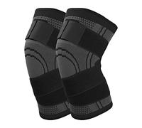 GOTOTOP Genouillère, Genouillère Compressée avec Deux Sangles de Compression Réglables Genouillère de qualité Médicale pour la Course au Ménisque, L'arthrite, Le Soulagement des Douleurs