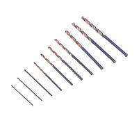 GOTOTOP Jeu de Forets HSS, 10 Pièces Mini Forets Hélicoïdaux de 0,8 Mm à 3,0 Mm en Acier Rapide pour le Bois et le Plastique, Sculpture sur Fosse d'olive, Perçage de Trous pour les Utilisateurs de