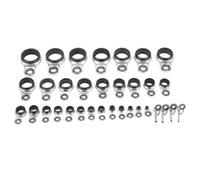 GOTOTOP Kit de réparation de canne à pêche 33 pièces guides de canne à pêche yeux anneau radeau ligne anneau canne à pêche
