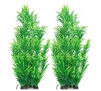 GOTOTOP Lot de 2 plantes vertes artificielles, simulation d'herbe verte, plantes aquatiques pour aquarium, décoration d'aquarium, décoration sous-marine en plastique