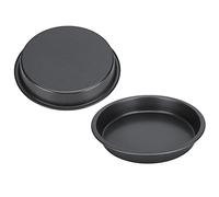 GOTOTOP Lot de 2 Plateaux à Pizza Antiadhésifs en Acier au Carbone épais, Faciles à Nettoyer avec Bords Inclinés pour des Garnitures Uniformes, Parfaits pour la Cuisson à la Maison (9 pouces)