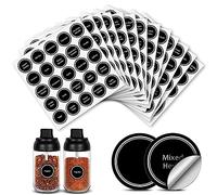 GOTOTOP Lot de 325 autocollants ronds imperméables de 3,8 cm avec aspect tableau noir, autocollants pour pots à épices, bouteille de vin, Mason Jar, étiquettes de cuisine, étiquettes de conservation
