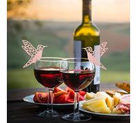 GOTOTOP Lot de 50 Cartes de Table de Mariage Oiseau Découpées au en Ivoire avec Nom de Colibri(Rose)