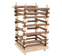 GOTOTOP Mangeoire à Foin en Bois pour Lapin, Conception Durable pour Gestionnaire de Foin, Cochon d'Inde/Lapin, Support de Nourriture Suspendu pour Petits Animaux, Chinchilla, Balle de Hamster