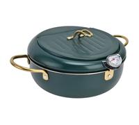 GOTOTOP Marmite Mini friteuse à température réglable en acier inoxydable 304 avec thermomètre pour cuisine (acier inoxydable 304