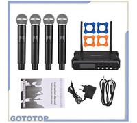 GOTOTOP microphone dj Récepteur de système de microphone sans fil avec micro portatif sans fil video microphone Prise UE noire