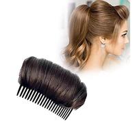 GOTOTOP Pince à Chignon Noire, Outil d'insertion de Volume pour Femmes et Filles, Levage Avant Lisse, Fixation Facile des Cheveux pour le Coiffage Quotidien, les Fêtes, les Mariages (Marron foncé)