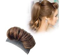 GOTOTOP Pince à Chignon Noire, Outil d'insertion de Volume pour Femmes et Filles, Levage Avant Lisse, Fixation Facile des Cheveux pour le Coiffage Quotidien, les Fêtes, les Mariages (brun clair)