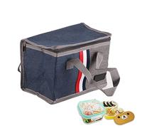 GOTOTOP Portable Lunch Bag Warmer Handpiece Carré Isolé Thermique Cooler Lunch Storage Food Box Bag Case Pique-nique (9.06 x 5.91 x 6.30in)