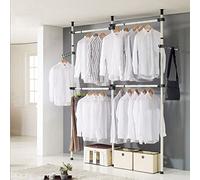 GOTOTOP Porte-manteau télescopique, étagère télescopique, système réglable d'organisation, Telescope Garment System, armoire porte-vêtements, hauteur réglable (272 cm)