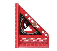 GOTOTOP Règle de Mesure Multi-angle 3D, équerre de Charpentier en Aluminium anodisé avec Rapporteur intégré, Marquage de 0 à 180 Degrés, pour Tuyaux de Travail du Bois, Charpentiers Ronds (rouge et