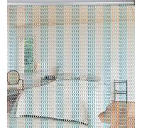 GOTOTOP Rideau Store en Chaîne d’Aluminium Ecran Mouche Largeur 90cm Longueur 2.1m (Bleu + Argent)