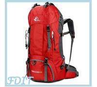 GOTOTOP sac à dos d'escalade Sac à dos de randonnée 60L, résistant à l'eau, sac à dos de Camping sport moustiquaire Bleu Rouge