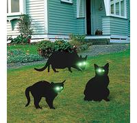 GOTOTOP Set de 3pcs Chats de Jardin Noir Effrayant en Metal Epouvantail Contre Animaux Oiseaux/Rongeurs/Renards (3pcs Chats)