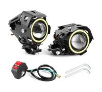 GOTOTOP Yeux d'ange lumière 2PCS 12V 125W 3000lm U7 LED Angel Eyes Projecteur Lumière Blanche IP68 Phare de Moto avec Interrupteur