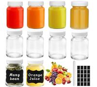GOTRUST 10 Pièces Mini Bouteille de Shot, Bouteille en Verre 2OZ/60ml, Petite Bouteilles de Jus Réutilisables, Bouteilles Sensorielle Transparente pour Gingembre, Mignonette, Rhum, Jus