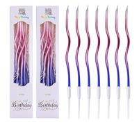 GOTRUST 12Bougies Longues Anniversaire, Fines Bougies de Gâteau et Cupcake, Bougies Métalliques avec Support pour Décoration de Fête de Mariage