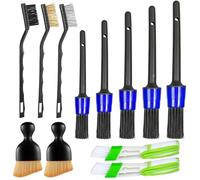GOTRUST 12pcs Kit de Pinceau Detailing Auto Auto, Brosse Nettoyage Voiture Multifonction, Brosses de Détail de Voiture Interieur Exterieur pour Lavage Roue Moteur Tableau de Bord