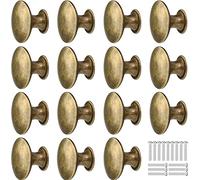 GOTRUST 15 Bouton de Meuble Vintage Bronze, Boutons de Tiroir 30mm Poignées, Boutons de Placard Ronds, Bouton de Poignée Rétro en Métal avec Vis pour Placard Armoire Cuisine Tables Chevet