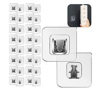 GOTRUST 16 Pair Crochets Mural Transparents, Crochets Adhésifs sans Perforation, Crochets Sans Couture Réutilisables Crochets Muraux Pour Porte De Cuisine De Salle De Bain