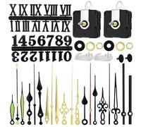 GOTRUST 2 Mécanisme Horloge Murale Silencieux, Mouvement D'horloge à Quartz, Kit de Moteur D'horloge à Piles, Mouvements pour Horlogerie avec 7 Paires Aiguilles pour DIY Réparation d'Horloge （18mm）