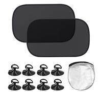 GOTRUST 2PCS Pare Soleil Voiture Bébé Enfant, Pare-soleils Auto Adhésif Plus Grande, Universel Pare-Soleil Voiture Protection UV et Solaire avec 8 Ventouses et Sac de Rangement 53x36cm