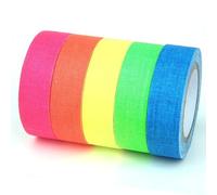 GOTRUST 5pcs Ruban Néon Fluorescente UV, Rubans Adhésif Fluo Gaffer, Ruban Adhésif Blacklight Réactive Neon Tapes en Tissu pour Parties Décoration, 13mmx5m