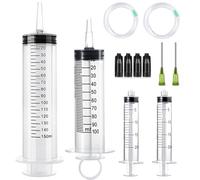 GOTRUST Grande seringue avec tuyau, seringues en plastique de 100 ml, 150 ml et seringue en plastique de 20 ml, grande seringue en plastique pour huile moteur, laboratoire, jardin, industrie