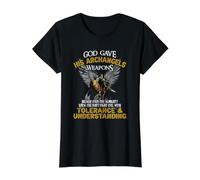 Gott Gave His Archangel Weapons T-Shirt Graphique avec Valeur, Femme, Noir, L