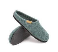 Gottstein Chaussons en feutre Alpine Light - Pantoufles pour homme et femme en 100 % laine vierge, Bluegreenmele, 41 EU