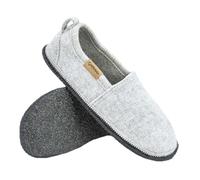 Gottstein Pantoufles Homely en alpaga pour homme et femme - 100 % laine vierge - Avec semelle en feutre latex antidérapante et boucle pratique pour les enfiler et les enlever facilement, gris, 43 EU