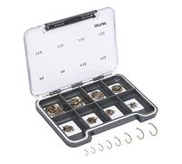 Goture 120 Pcs Barbus Fly Pêche Crochets magnétique avec Composants Box - Haute en Acier au Carbone Fly Hameçons Attacher kit, Nymph Hooks with Magnetic Box