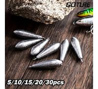 Goture 5/10/15/20/30 pièces Poids de pêche Plombs Feuille de saule/Drop Shot/Poids de balle avec émerillon, plombs de pêche idéaux, poids en plomb pour un lancer précis et une pêche polyvalente 70g-10