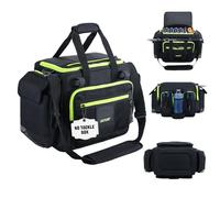 Goture Grand sac de pêche, sac de pêche en eau salée 600D résistant à l'eau avec fond en EVA IPX5, fermetures éclair SBS, peut contenir jusqu'à 6 pièces 3700 plus 3 plateaux 3600, cadeaux de pêche