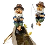 gotyou Nain de Jardin, Statue de Pêche, Statue de Nain de Pêche en Résine, Figurine de Nain de Jardin, décoration de Jardin pour extérieur, terrasse, pelouse, Cour, Balcon