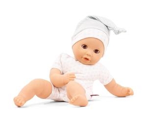 Gotz 2416070 Cosy Aquini to Dress Poupée de bain sans cheveux et yeux endormis Marron 33 cm