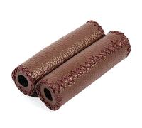 Gou Gui du Guidon Rétro en Cuir Artificiel avec Une Conception Ergonomique pour Améliorer L'adhérence et la sécurité, Les Poignées du Pont de Vélo pour Monter en Montée, 1 Couple (Brown) (Black)