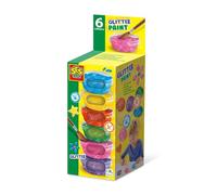 Gouache a paillettes (6x45ml) - SES CREATIVE - Bonne qualité, couleurs vives et opaques - Emballage pratique et compact